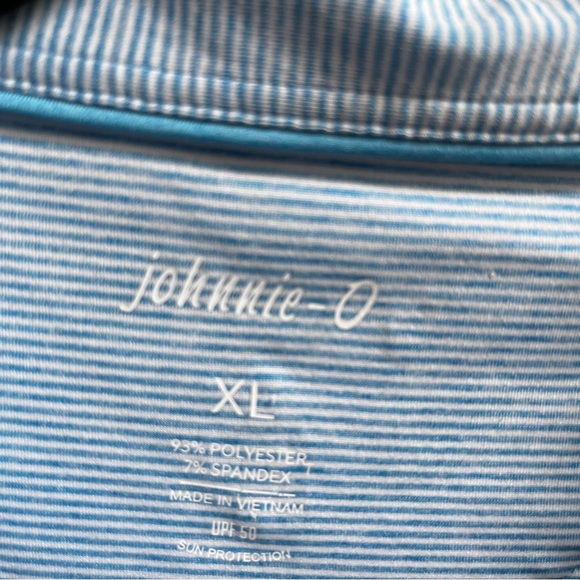 Johnnie O Light Blue Stripe Polo Shirt XL - Picture 6 of 9